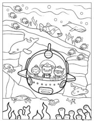Octonauts in GUP A exploring ocean coloring page