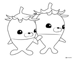 Octonauts two strawberry like creatures coloring page