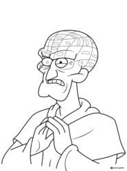 Old Man McGucket coloring page with clasped hands