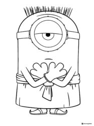 One Eyed Minion with Arms Crossed Coloring Page