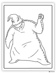 Oogie Boogie Coloring Page Holding Dice 1