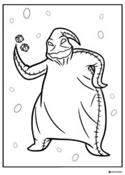 Oogie Boogie Coloring Page with Dice