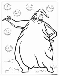 Oogie Boogie Coloring Page with Jack Skulls