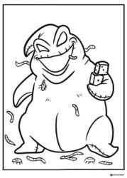 Oogie Boogie with Worms Coloring Page