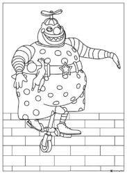 Oogie Boogies Clown Coloring Page on Unicycle