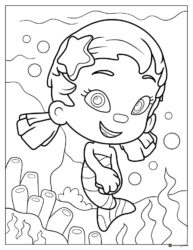 Oona Bubble Guppy with coral coloring page