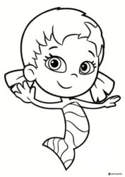 Oona Bubble Guppy with open arms coloring sheet