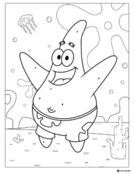 Patrick Star Coloring Page with open arms