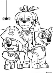 Paw Patrol Halloween Pups Coloring Sheet
