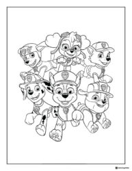 Paw Patrol Pups Team Coloring Page Together
