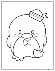 Pekkle Duck in sailor hat coloring page