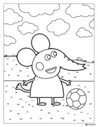 Peppa Pig Coloring Page Emily Elephant with ball