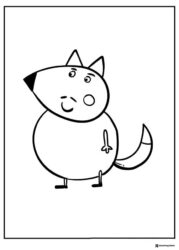 Peppa Pig Coloring Page Freddy Fox standing