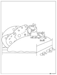 Peppa Pig Coloring Page George and Peppa at bed