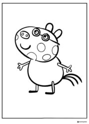 Peppa Pig Coloring Page Pedro Pony smiling