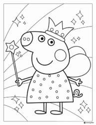 Peppa Pig Coloring Page Peppa Pig as a fairy princess