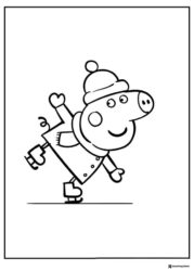 Peppa Pig Coloring Page Peppa Pig ice skating