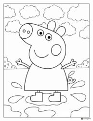 Peppa Pig Coloring Page Peppa Pig jumping in muddy puddles