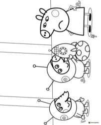Peppa Pig Coloring Page Peppa Pig meeting aliens