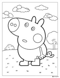 Peppa Pig Coloring Page Peppa Pig with boots