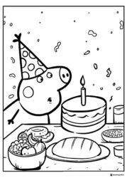 Peppa Pig Coloring Page Peppa Pigs birthday party