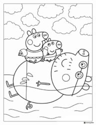 Peppa Pig Coloring Page Peppa and George on Daddy Pig