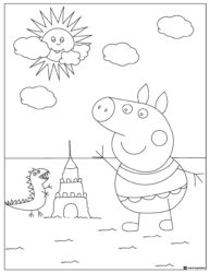 Peppa Pig Coloring Page Peppa at the beach
