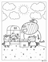 Peppa Pig Coloring Page Zoe Zebra delivering mail