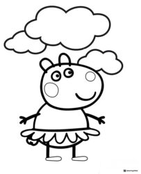 Peppa Pig Coloring Sheet Peppa Pig in a ballet tutu