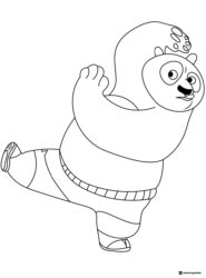 Po Kung Fu Panda Coloring Page balancing on one leg