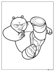Po Kung Fu Panda Coloring Page kicking