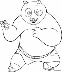 Po Kung Fu Panda Coloring Page ready to fight