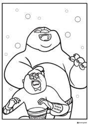 Po and Tai Lung in battle coloring sheet