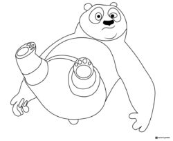 Po falling in the air coloring page