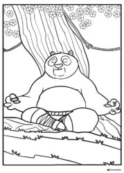 Po meditating from Kung Fu Panda Coloring Page