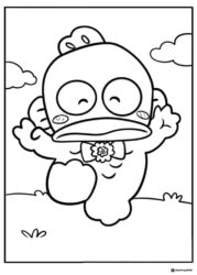 Pochacco coloring page with bow tie