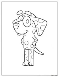 Polka Dot Dog Coloring Page Standing with Paws on Hips