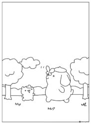 Pompompurin Coloring Page with small friend in a field