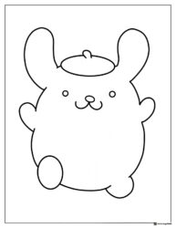 Pompompurin Coloring Sheet with a playful pose