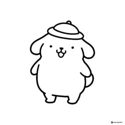 Pompompurin Coloring Sheet with a simple smiling pose