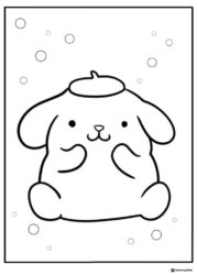 Pompompurin simple coloring page with circles