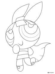 Powerpuff Girl Coloring Sheet Looking Up