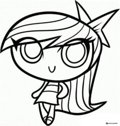 Powerpuff Girl Long Hair Coloring Sheet