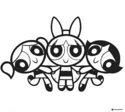Powerpuff Girls Coloring Page Holding Hands