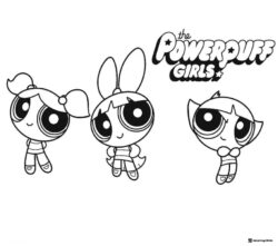 Powerpuff Girls Coloring Page with Logo