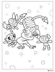 Powerpuff Girls with Monkey Villain Coloring Page