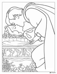 Prince Charming Kissing Snow White Coloring Page