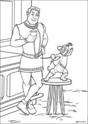 Prince Charming and Puss in Boots fencing coloring