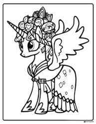 Princess Cadance in gown My Little Pony coloring page