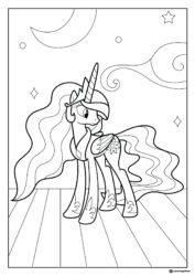 Princess Celestia at night with moon coloring